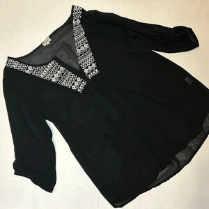 Black & White Blouse with Embroidery | Black & White Blouse | Embroidered